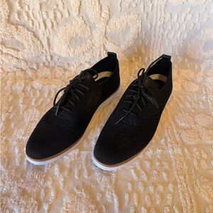 Cole Haan Black Knit Lace-Up Flats #511